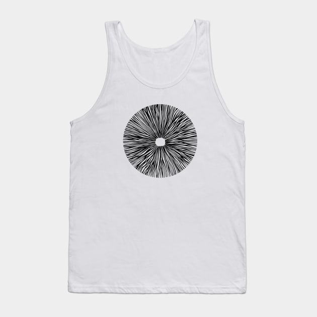 Black mushroom spore print Tank Top by iefae